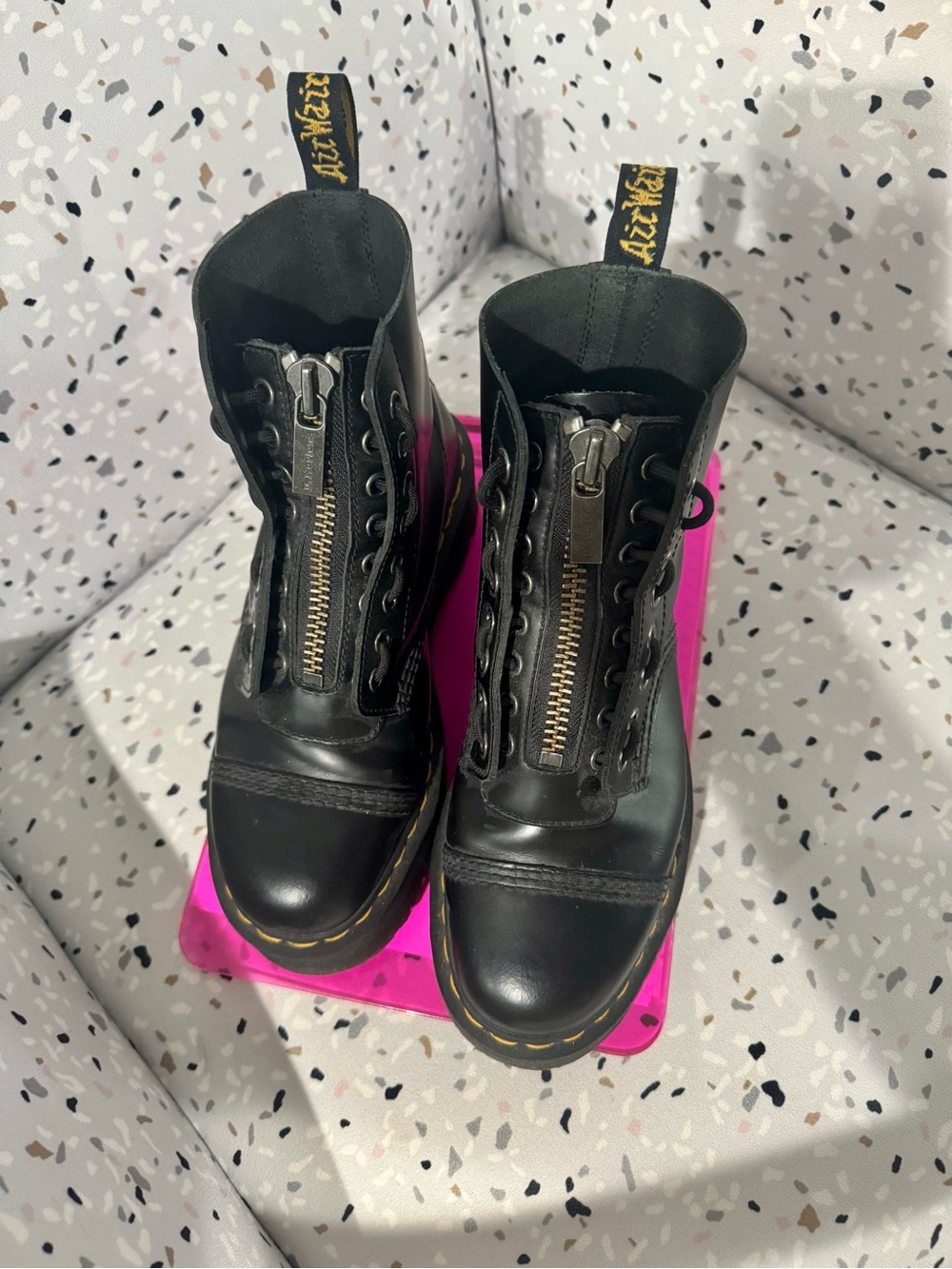 Black Platform Dr. Martens Women's Boots - Picture 2 of 3